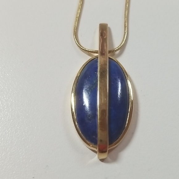 Pamela Love Brass & Lapis Stratum Pendant Necklace - Picture 6 of 6